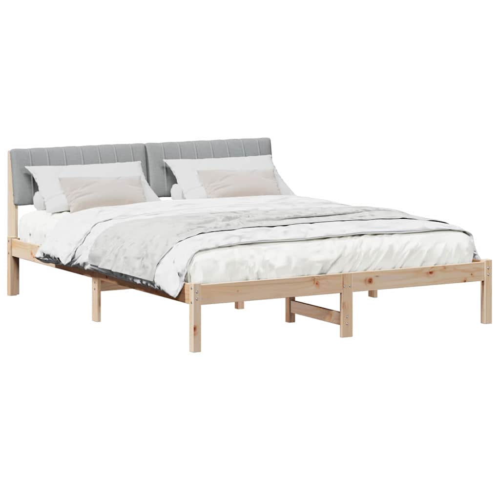 Bedframe Bruin en lichtgrijs 150 x 200 cm Massief grenenhout