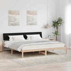 Bedframe 150x200 cm massief grenenhout bruin zwart