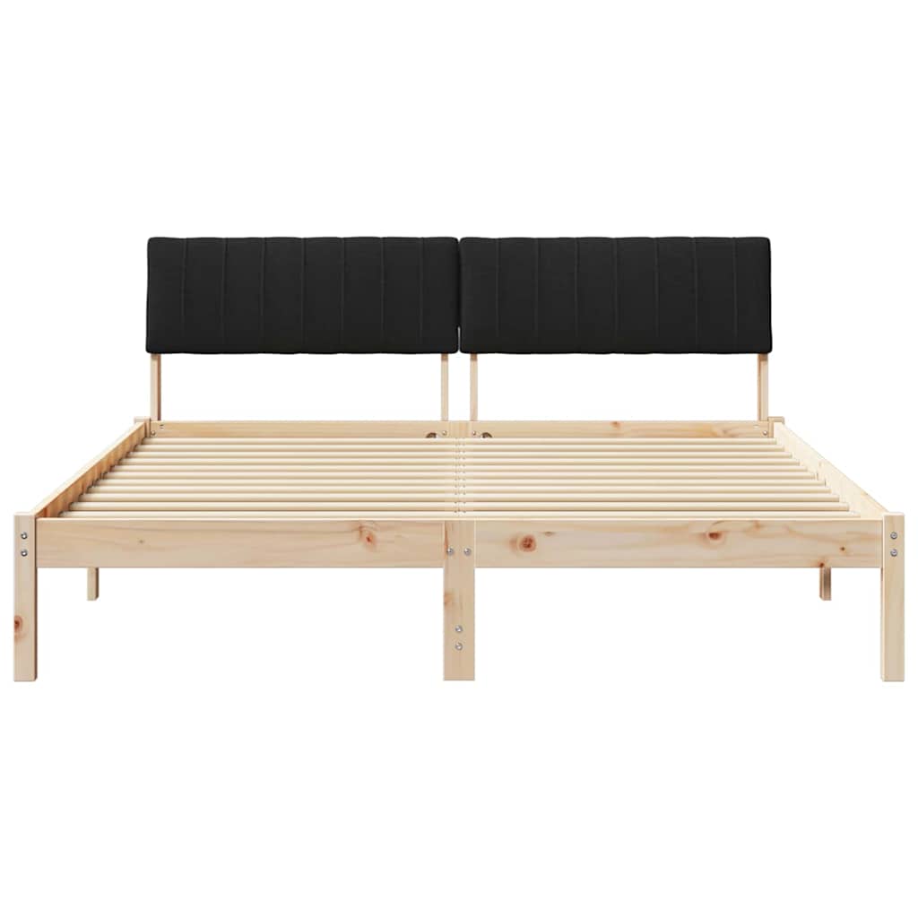 Bedframe Bruin en zwart 150 x 200 cm Massief grenenhout