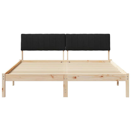 Bedframe Bruin en zwart 150 x 200 cm Massief grenenhout