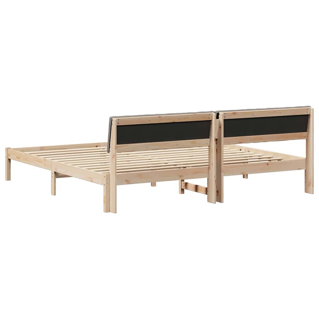 Bedframe Bruin en taupe 150 x 200 cm Massief grenenhout