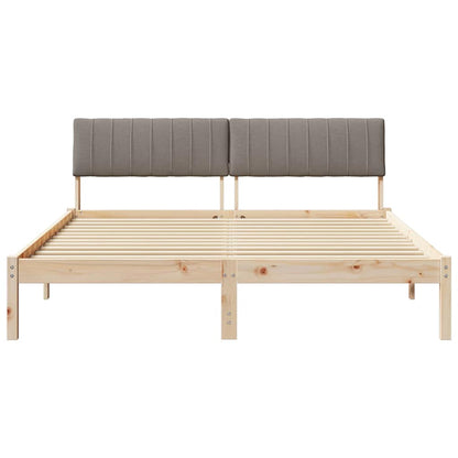 Bedframe Bruin en taupe 150 x 200 cm Massief grenenhout