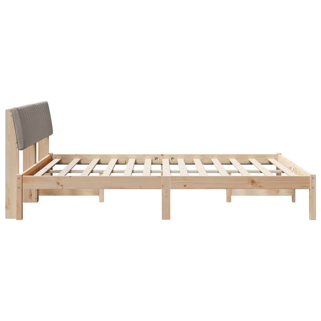 Bedframe Bruin en taupe 150 x 200 cm Massief grenenhout