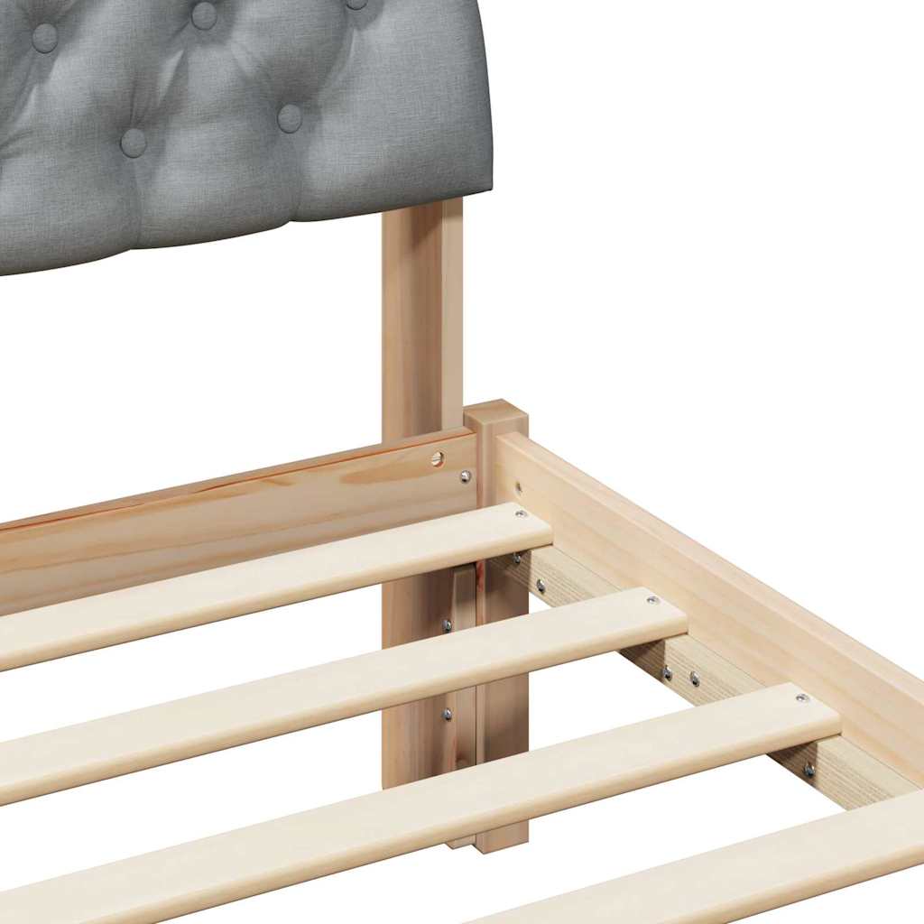Bedframe Bruin en lichtgrijs 140 x 200 cm Massief grenenhout