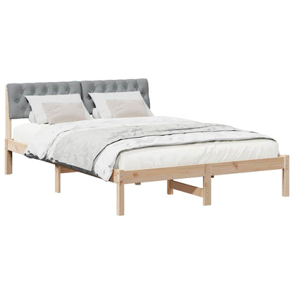 Bedframe Bruin en lichtgrijs 140 x 200 cm Massief grenenhout