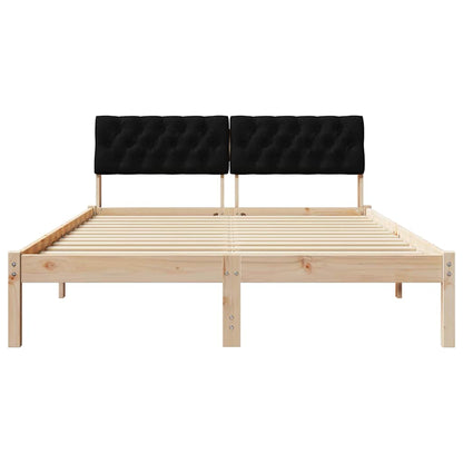 Bedframe Bruin en zwart 140 x 200 cm Massief grenenhout