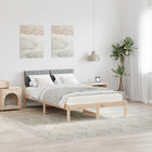 Bed Frame Brown and Light Gray 120 x 200 cm Solid Pine Wood