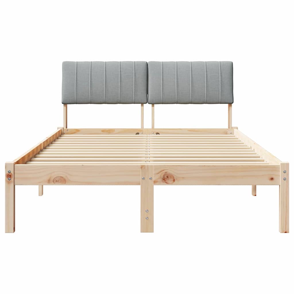 Bedframe Bruin en lichtgrijs 120 x 200 cm Massief grenenhout