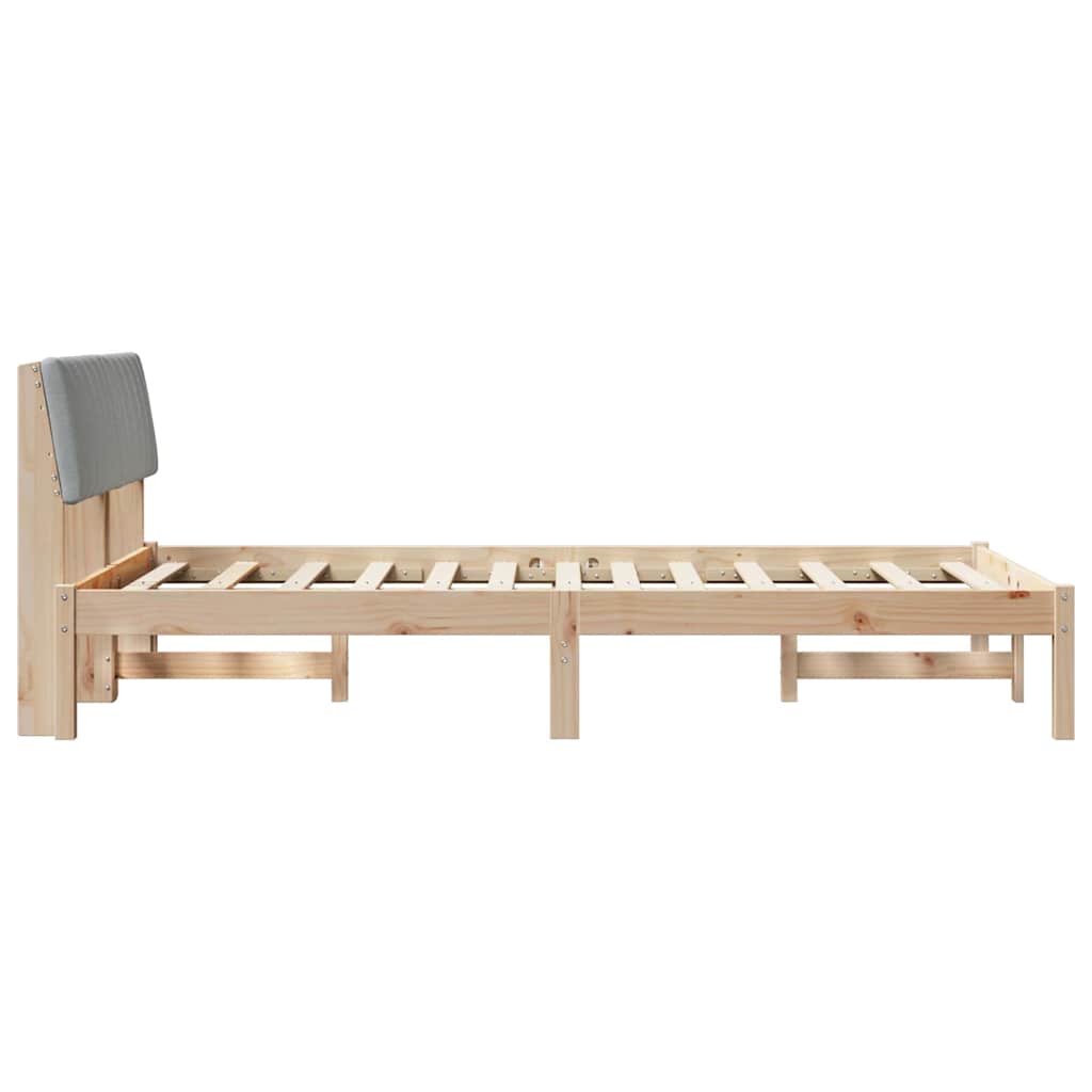 Bedframe Bruin en lichtgrijs 120 x 200 cm Massief grenenhout