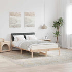 Bed Frame Brown and Dark Grey 120 x 200 cm Solid Pine