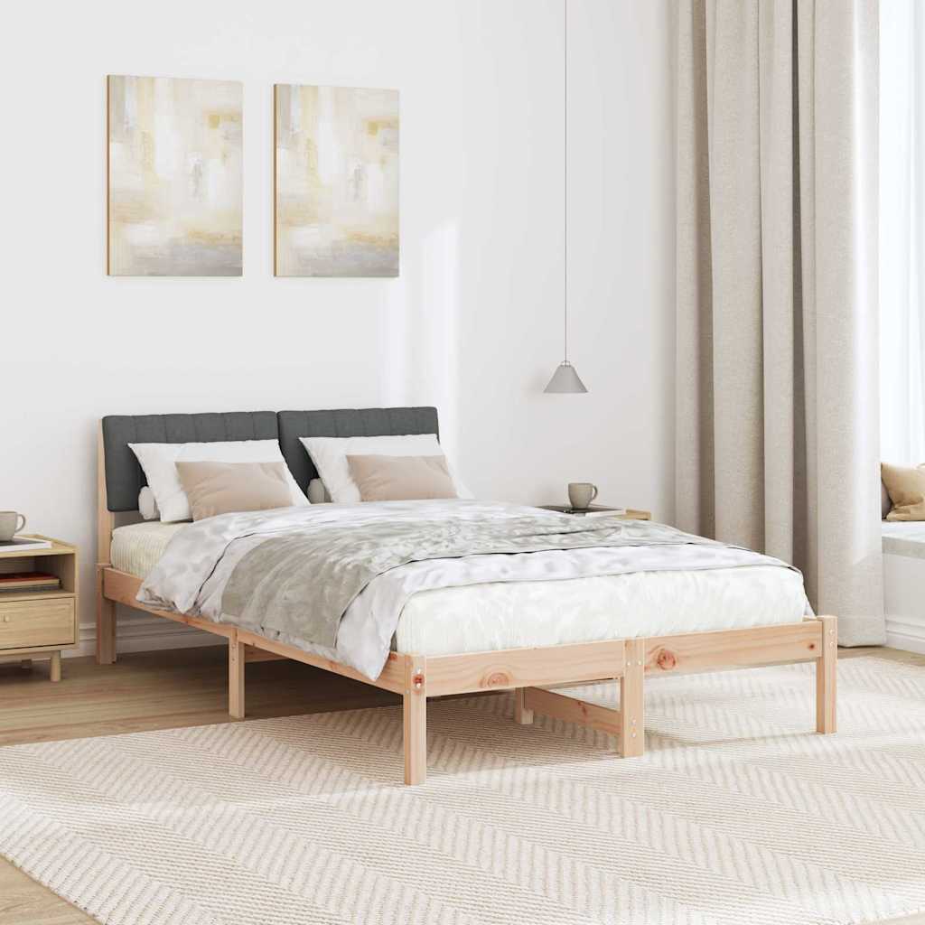 Bedframe Bruin en donkergrijs 120 x 200 cm Massief grenenhout