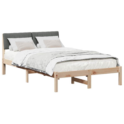 Bedframe Bruin en donkergrijs 120 x 200 cm Massief grenenhout
