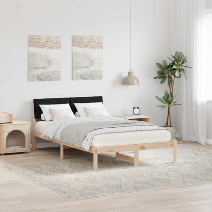 Bedframe Bruin en zwart 120 x 200 cm Massief grenenhout