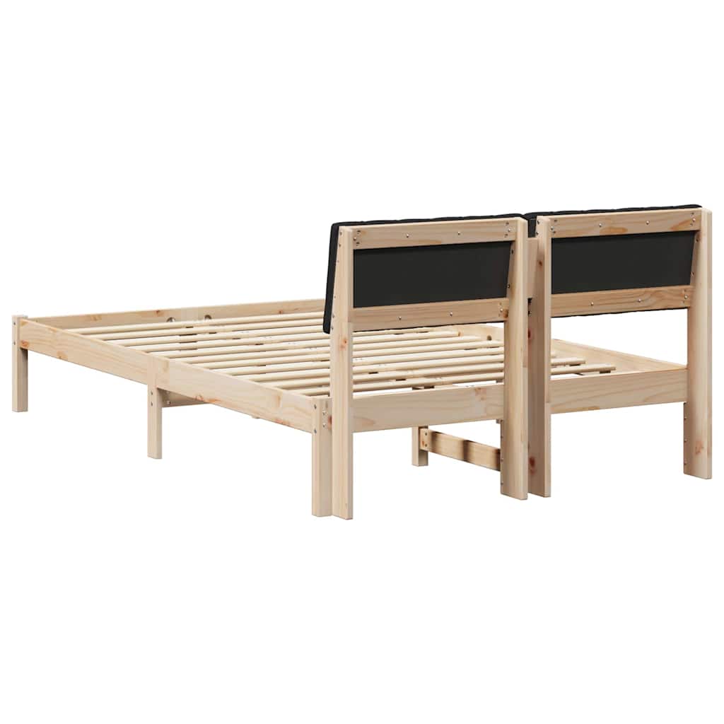 Bedframe Bruin en zwart 120 x 200 cm Massief grenenhout
