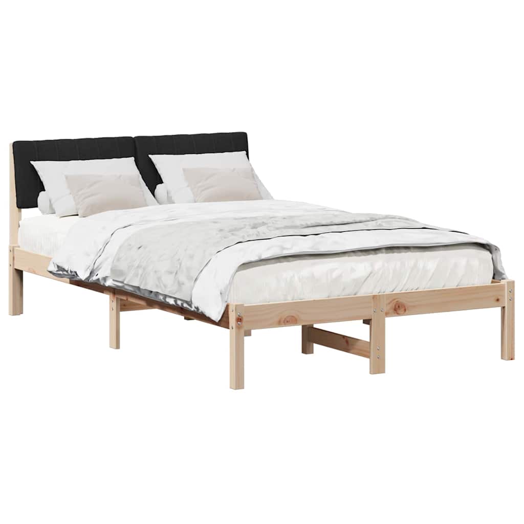 Bedframe Bruin en zwart 120 x 200 cm Massief grenenhout