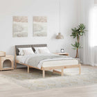 Bed frame Brown and taupe 120 x 200 cm Solid pine wood