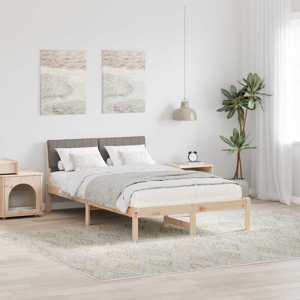 Bedframe Bruin en taupe 120 x 200 cm Massief grenenhout