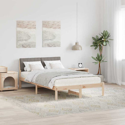 Bedframe Bruin en taupe 120 x 200 cm Massief grenenhout