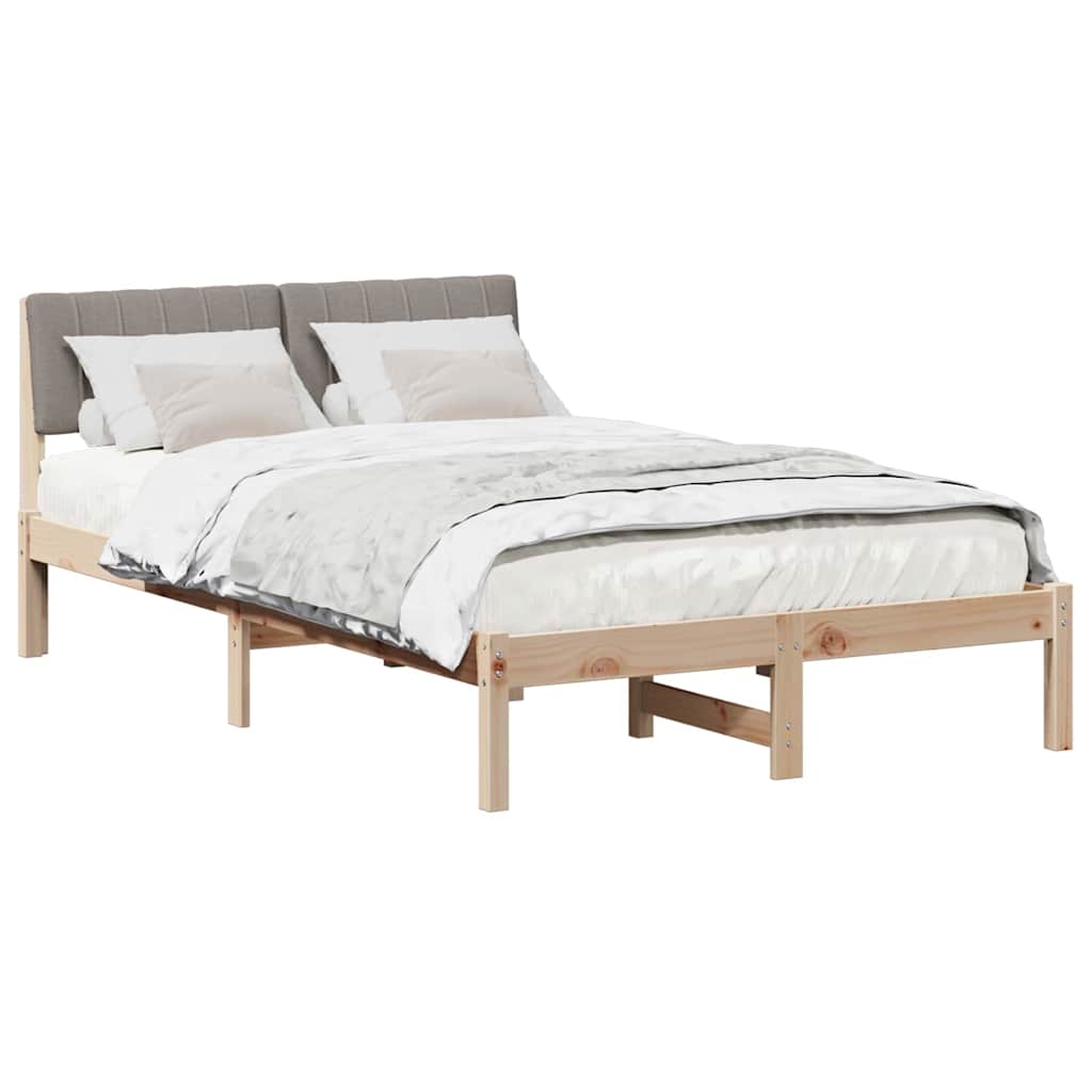 Bedframe Bruin en taupe 120 x 200 cm Massief grenenhout