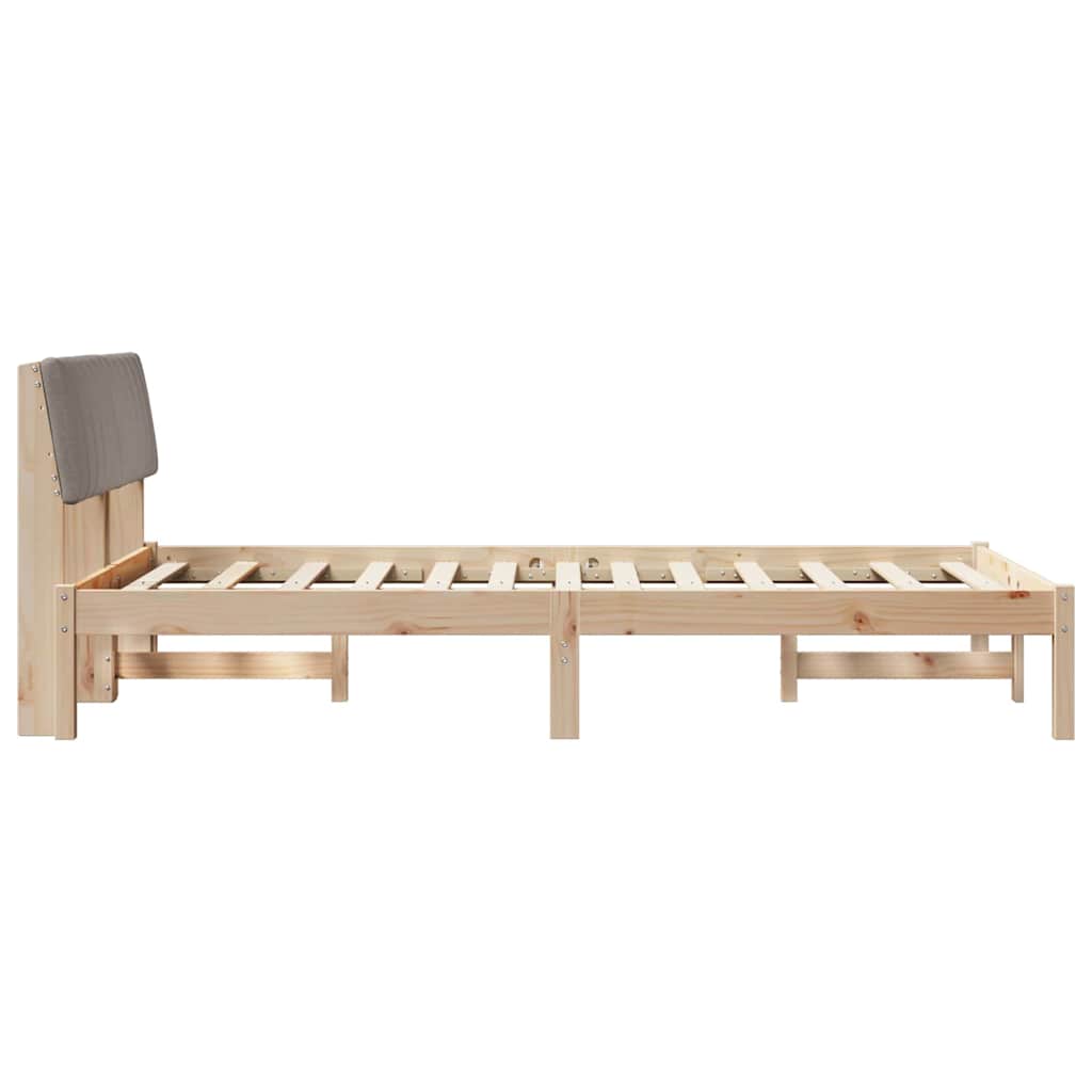 Bedframe Bruin en taupe 120 x 200 cm Massief grenenhout
