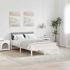 Bed Frame White and Light Grey 120 x 200 cm Solid Pine Wood