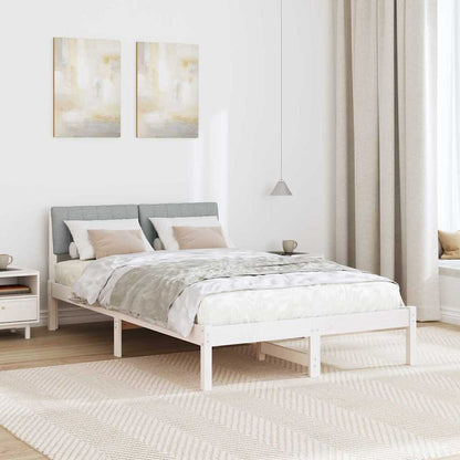 Bedframe Wit en lichtgrijs 120 x 200 cm Massief grenenhout