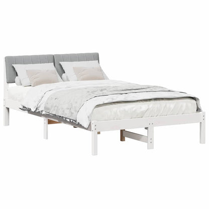 Bedframe Wit en lichtgrijs 120 x 200 cm Massief grenenhout