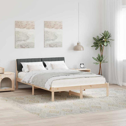 Bedframe Bruin en donkergrijs 140 x 190 cm Massief grenenhout