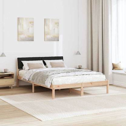 Bedframe Bruin en zwart 140 x 190 cm Massief grenenhout