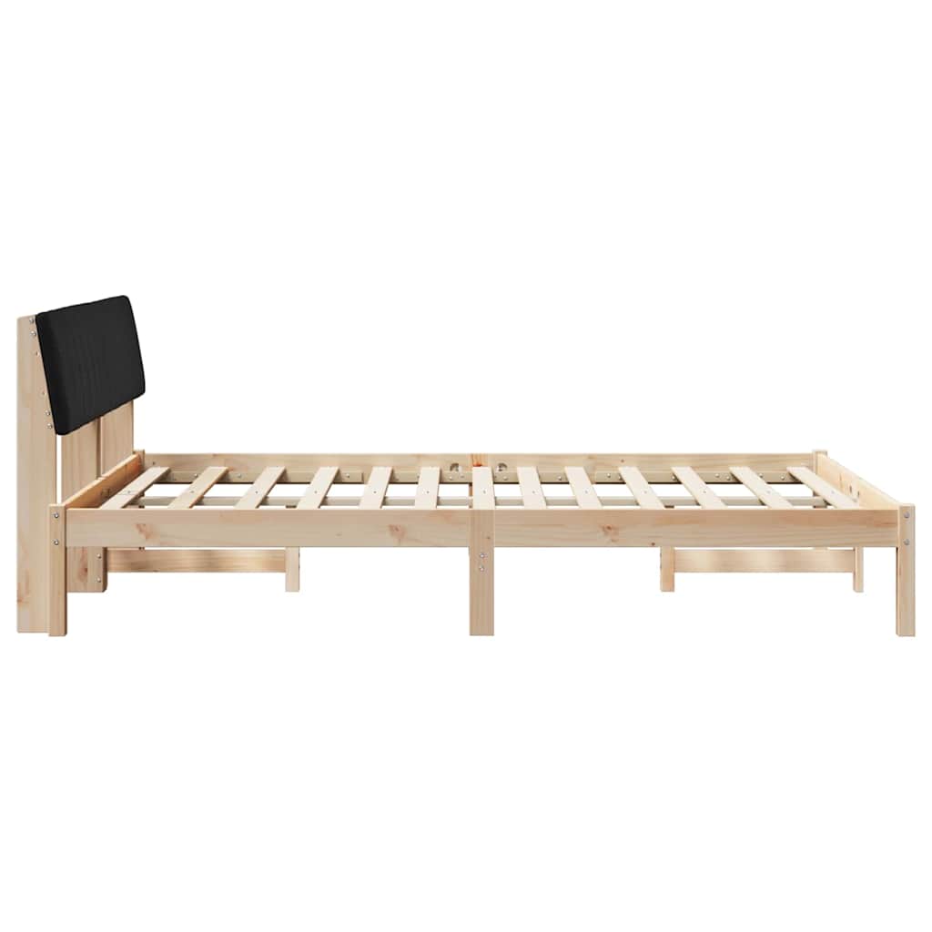 Bedframe Bruin en zwart 140 x 190 cm Massief grenenhout