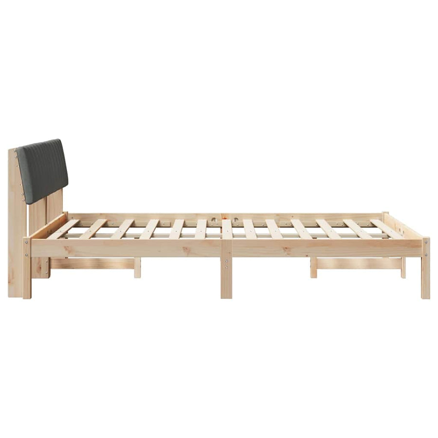 Bedframe Bruin en donkergrijs 135 x 190 cm Massief grenenhout