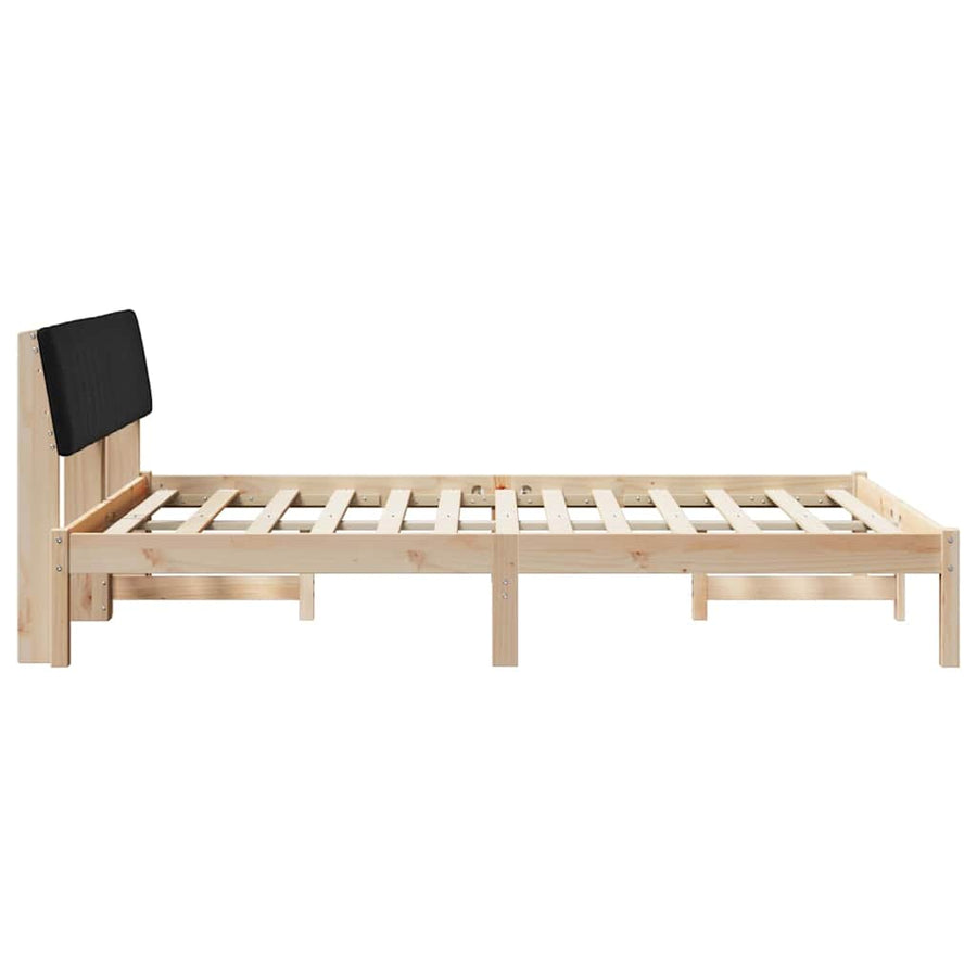 Bedframe Bruin en zwart 135 x 190 cm Massief grenenhout
