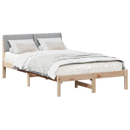 Bedframe Bruin en lichtgrijs 120 x 190 cm Massief grenenhout