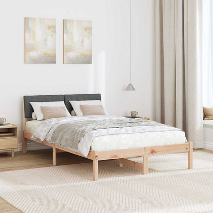 Bedframe Bruin en donkergrijs 120 x 190 cm Massief grenenhout