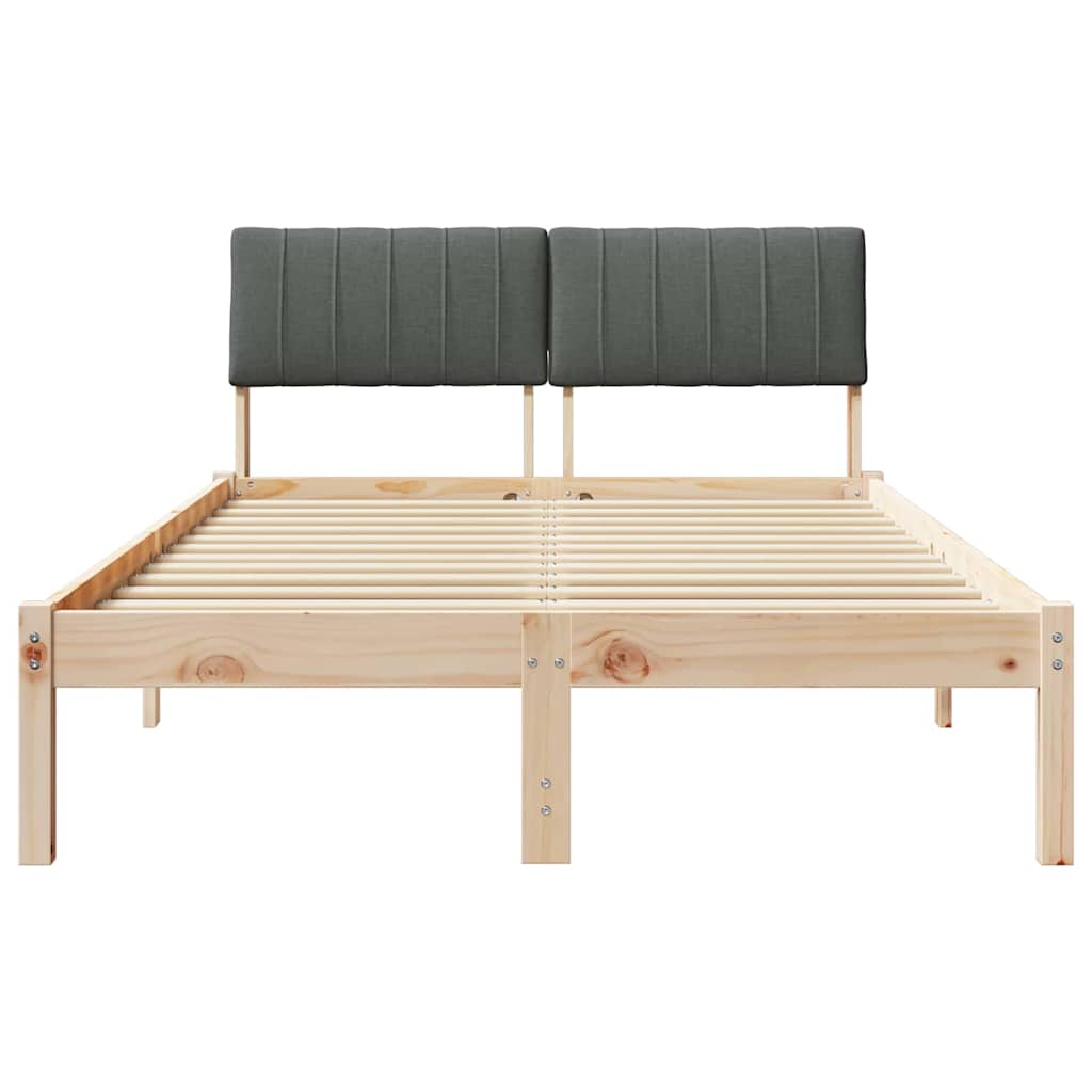 Bedframe Bruin en donkergrijs 120 x 190 cm Massief grenenhout