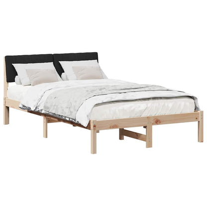 Bedframe Bruin en zwart 120 x 190 cm Massief grenenhout