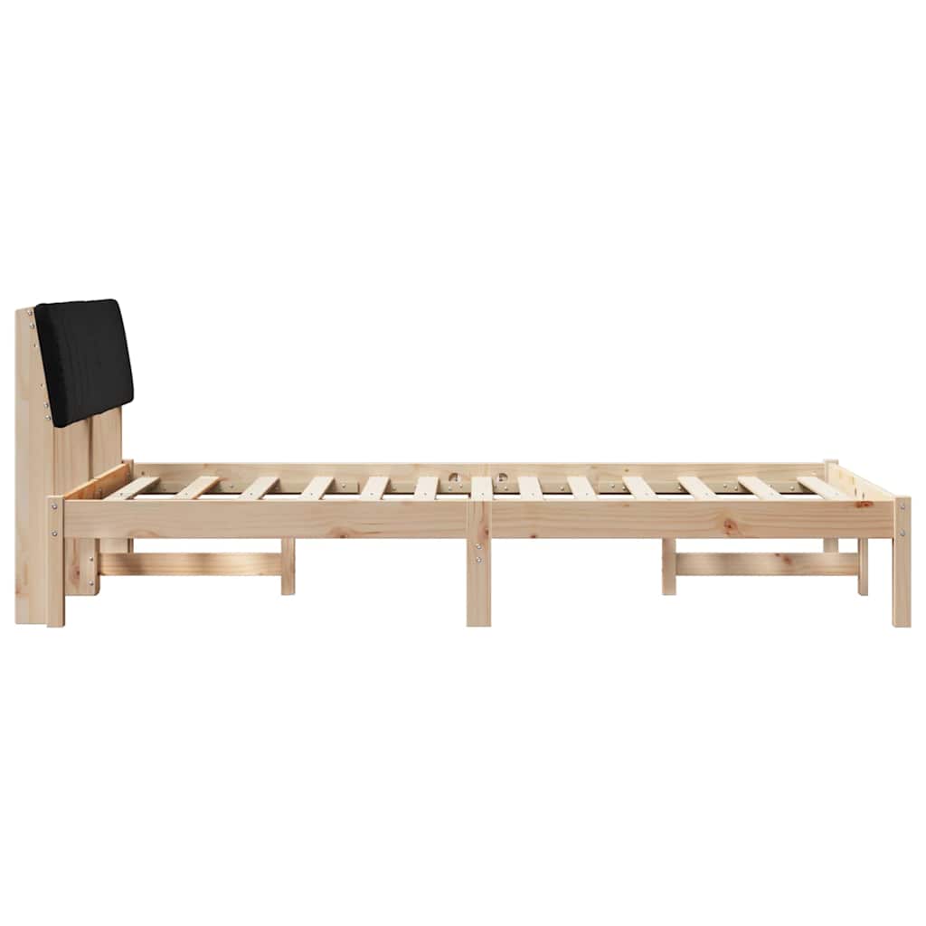 Bedframe Bruin en zwart 120 x 190 cm Massief grenenhout