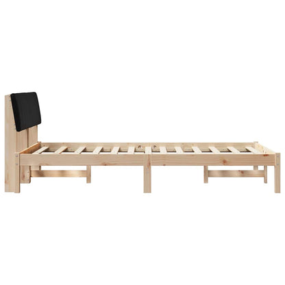 Bedframe Bruin en zwart 120 x 190 cm Massief grenenhout