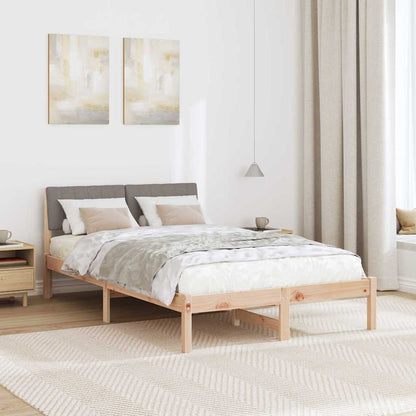Bedframe Bruin en taupe 120 x 190 cm Massief grenenhout