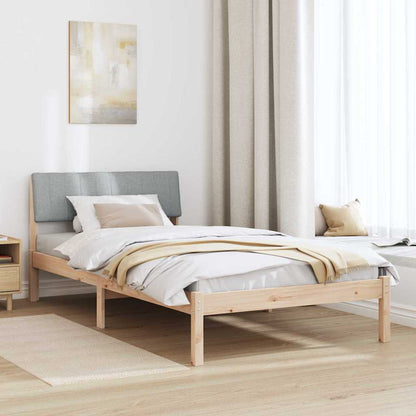 Bedframe Bruin en lichtgrijs 100 x 200 cm Massief grenenhout