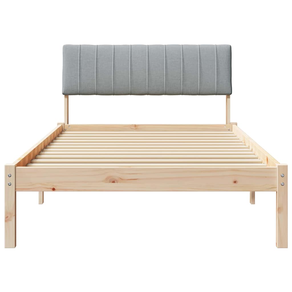 Bedframe Bruin en lichtgrijs 100 x 200 cm Massief grenenhout