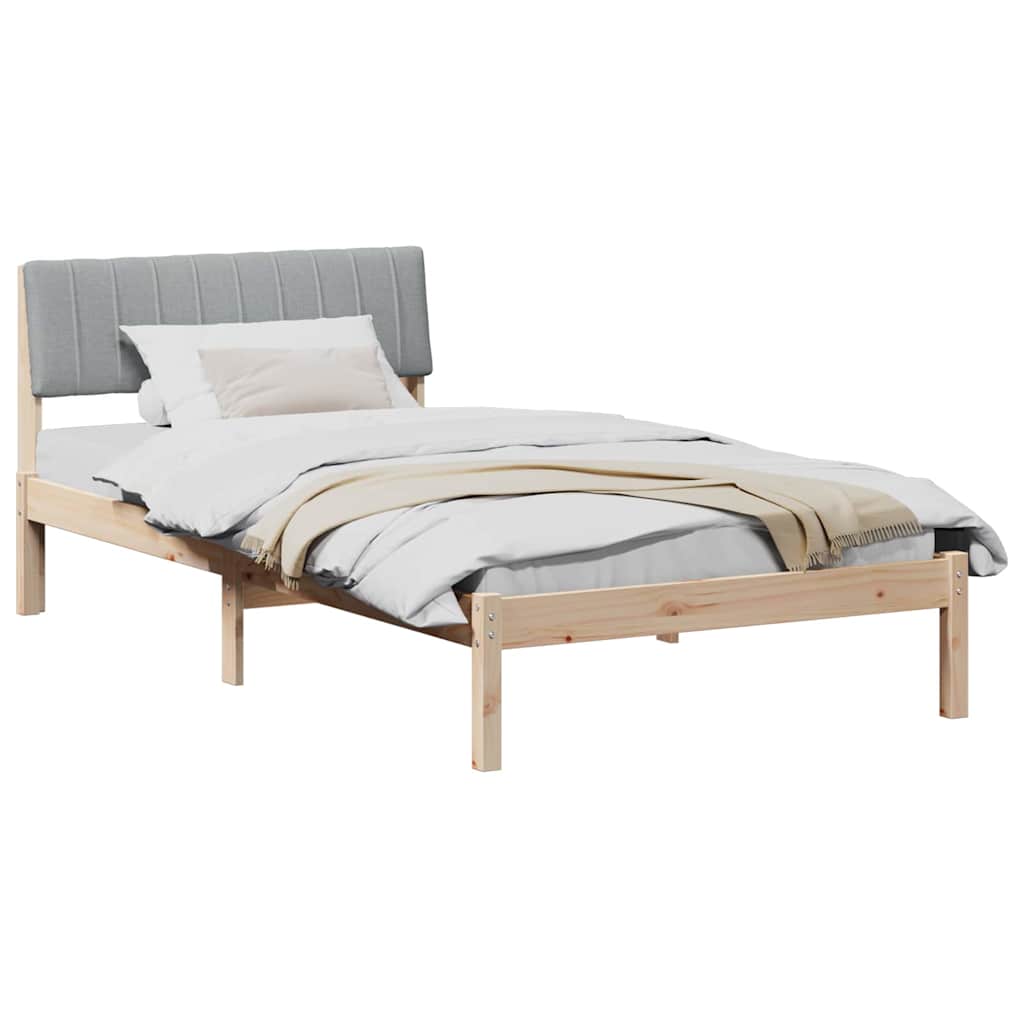 Bedframe Bruin en lichtgrijs 100 x 200 cm Massief grenenhout