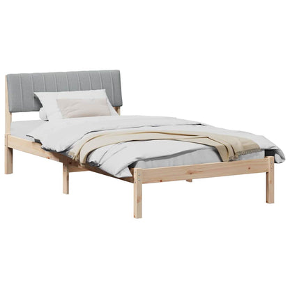 Bedframe Bruin en lichtgrijs 100 x 200 cm Massief grenenhout