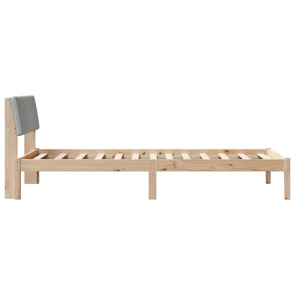 Bedframe Bruin en lichtgrijs 100 x 200 cm Massief grenenhout