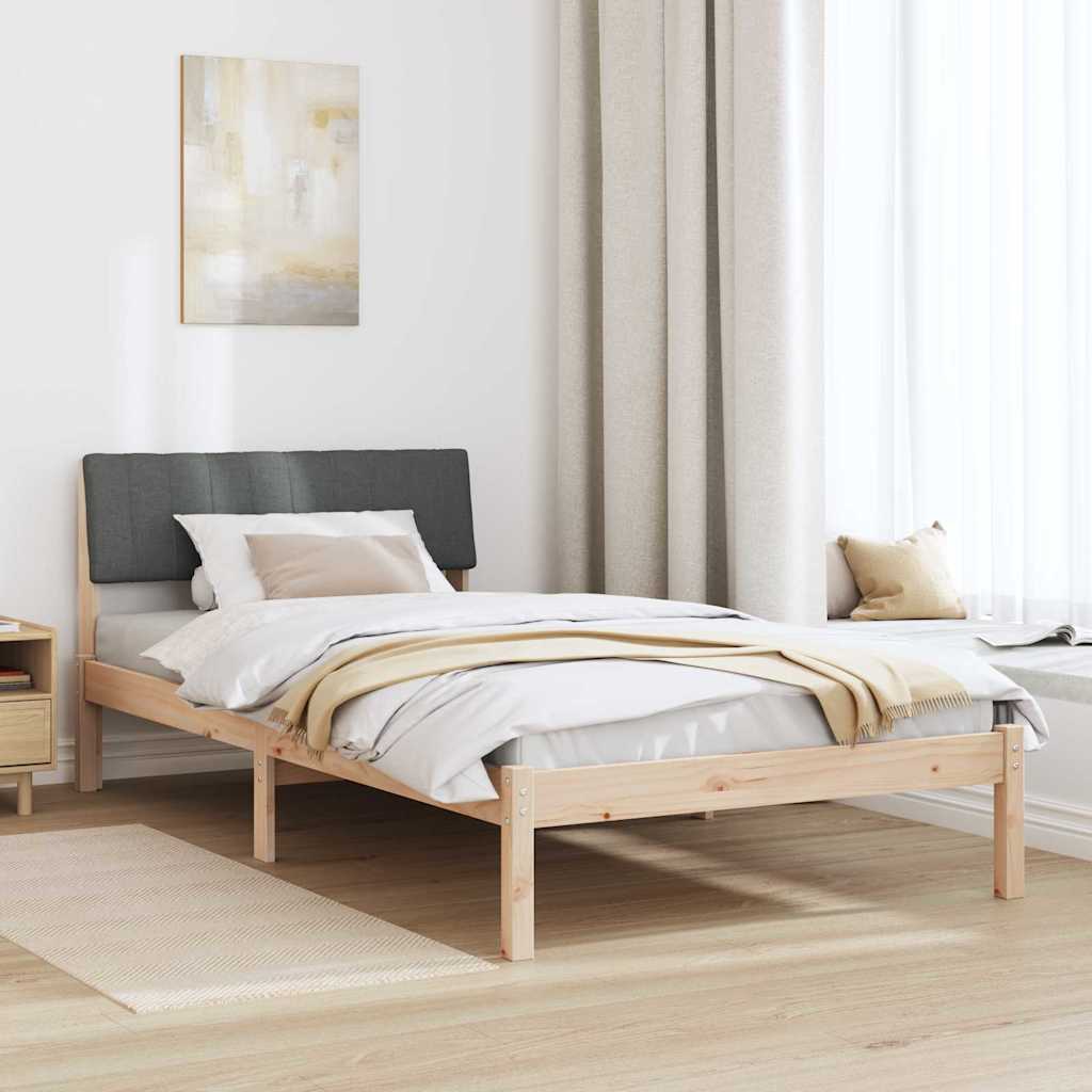 Bedframe Bruin en donkergrijs 100 x 200 cm Massief grenenhout