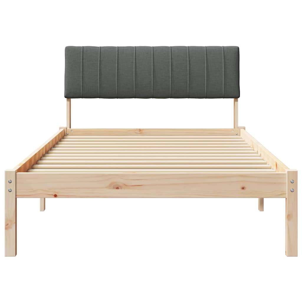 Bedframe Bruin en donkergrijs 100 x 200 cm Massief grenenhout