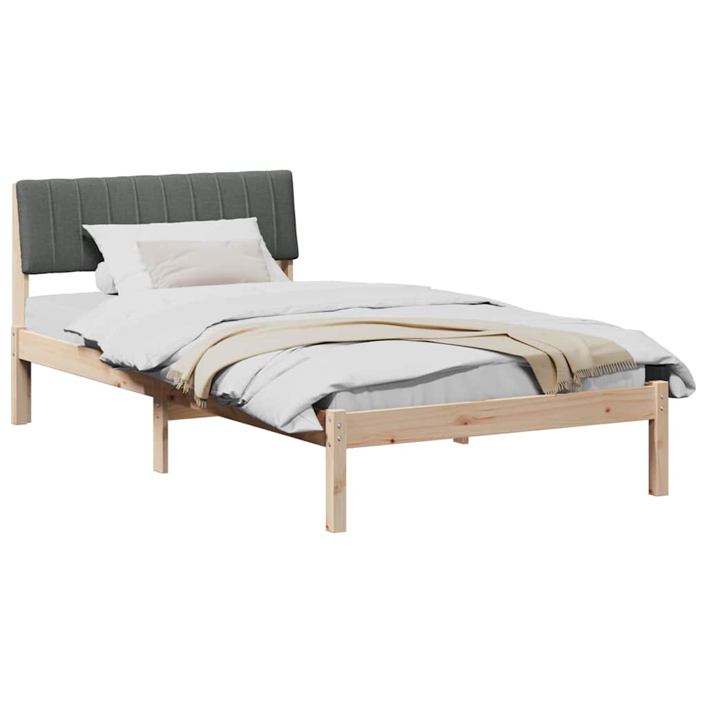 Bedframe Bruin en donkergrijs 100 x 200 cm Massief grenenhout