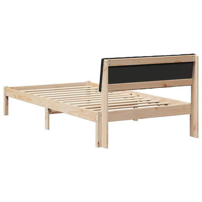 Bedframe Bruin en zwart 100 x 200 cm Massief grenenhout