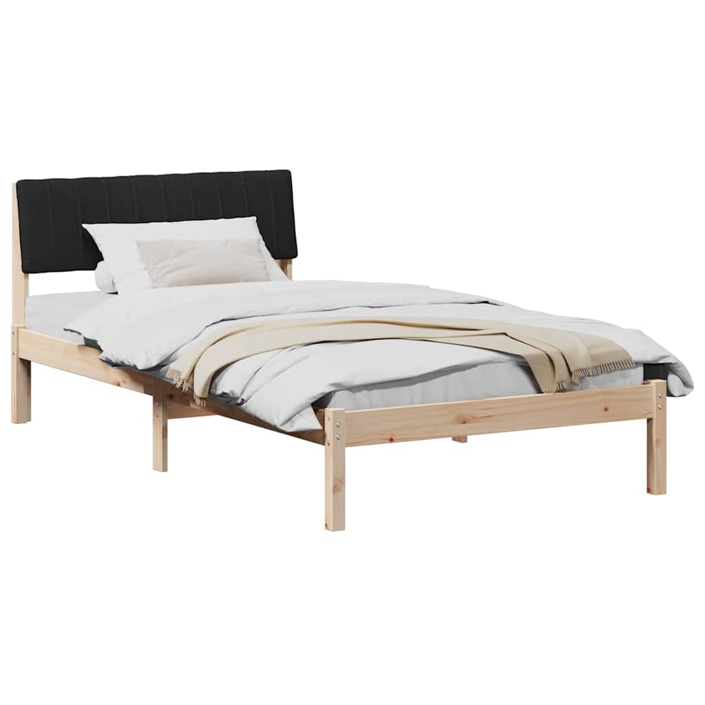 Bedframe Bruin en zwart 100 x 200 cm Massief grenenhout
