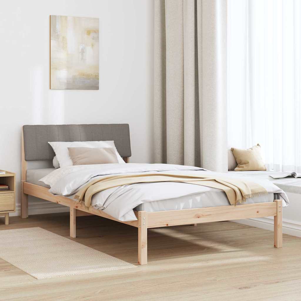 Bedframe Bruin en taupe 100 x 200 cm Massief grenenhout